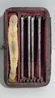 Antique J. Kobert Sheffield Engraved Handle Cabbage Cut Weekly Razor Box
