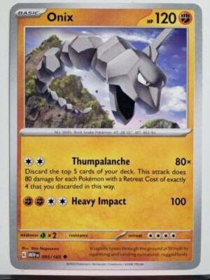 Onix Pokemon TCG Card 095/165 | eBay