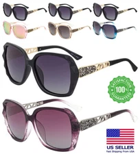 2Pcs Oversized Polarized Sunglasses For Women Jackie O Large Square Retro Frame