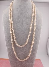Vintage Baroque Creamy White Cultured Pearl 58" Continuous Necklace