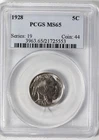 1928 Buffalo Nickel PCGS MS65 - Damaged Slab