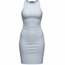 Forever 21 Light Blue Ribbed Bodycon Tank Dre...