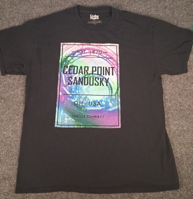 Cedar Point Roller Coater  t-shirt L USA Sandusky Ohio 100% Cotton Nice