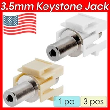 3.5mm Keystone Jack Coupler Stereo Audio Cable Adapter Female 3.5mm Coupler