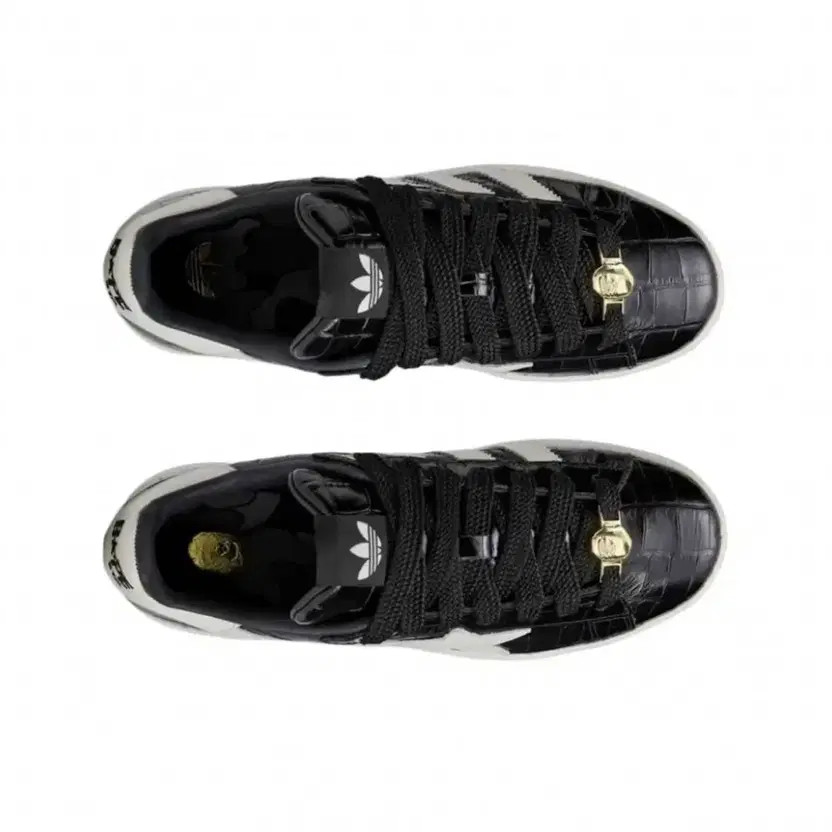 Adidas Bape Sneakers, Core Black & Off-White, Size 0 thumbnail 3