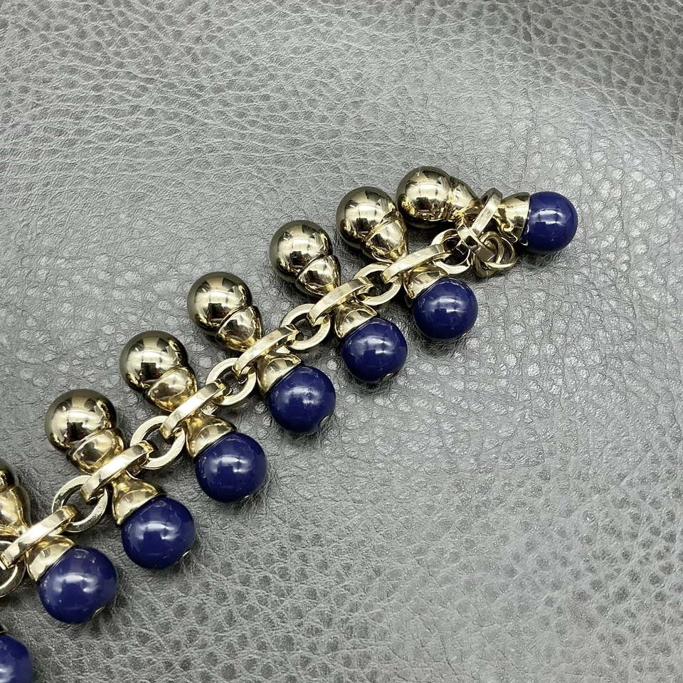 Pulsera Ann Taylor llamativa con cuentas para mujer talla única tono dorado azul marino Foto 4 de 4