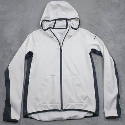 Nike Jacket Womens Medium White All Tech Fleece Full Zip Nike Therma Fit