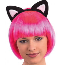 CARNEVALE HALLOWEEN CERCHIETTO ORECCHIE DA GATTO NERO E BIANCO 06568