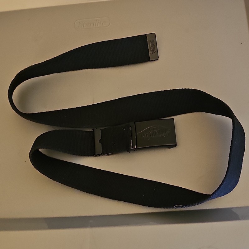 VANS Black Military Webbed Belt One Size Adjustable Logo Buckle Unisex