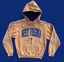 Vintage West Virginia Embroidered Hoodie Gold/Navy - Sz M - Y2K - Mountaineers
