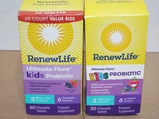 Renew Life Ultimate Flora Kids Probiotic  60 ct (2*30 or 1*60) Chewable 6/2026