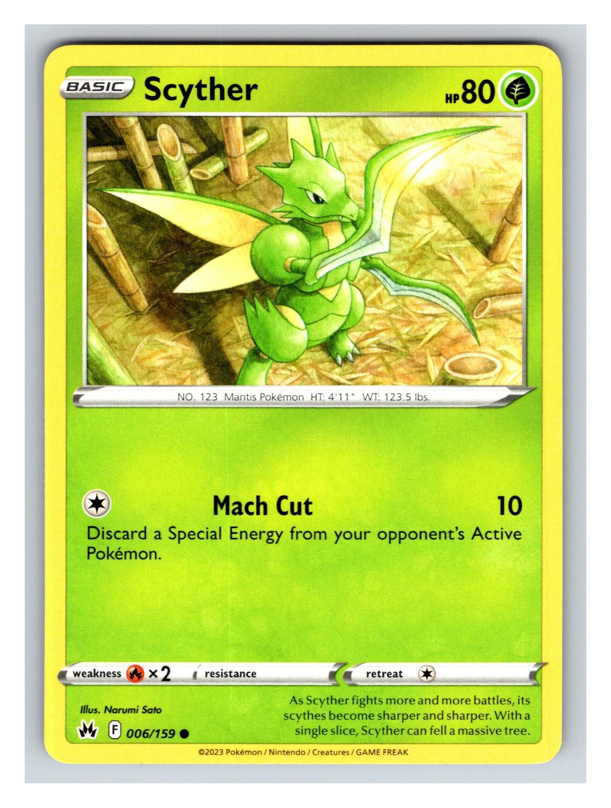 Scyther 006/159 Common Crown Zenith Pokemon Near Mint