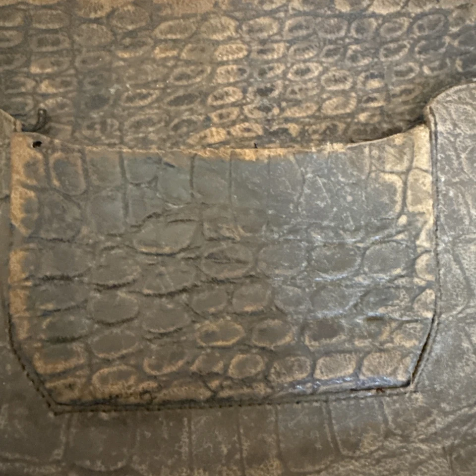 Bolsa vintage de embreagem de jacaré início dos anos 1920–1940 com fecho - Imagem 2 de 4