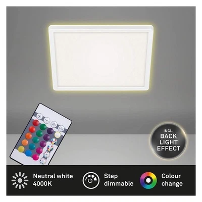Briloner  Slim LED Panel Back Light Fernbedienung RGB Dimmbar Quadratisch Weiß - Bild 1 von 4
