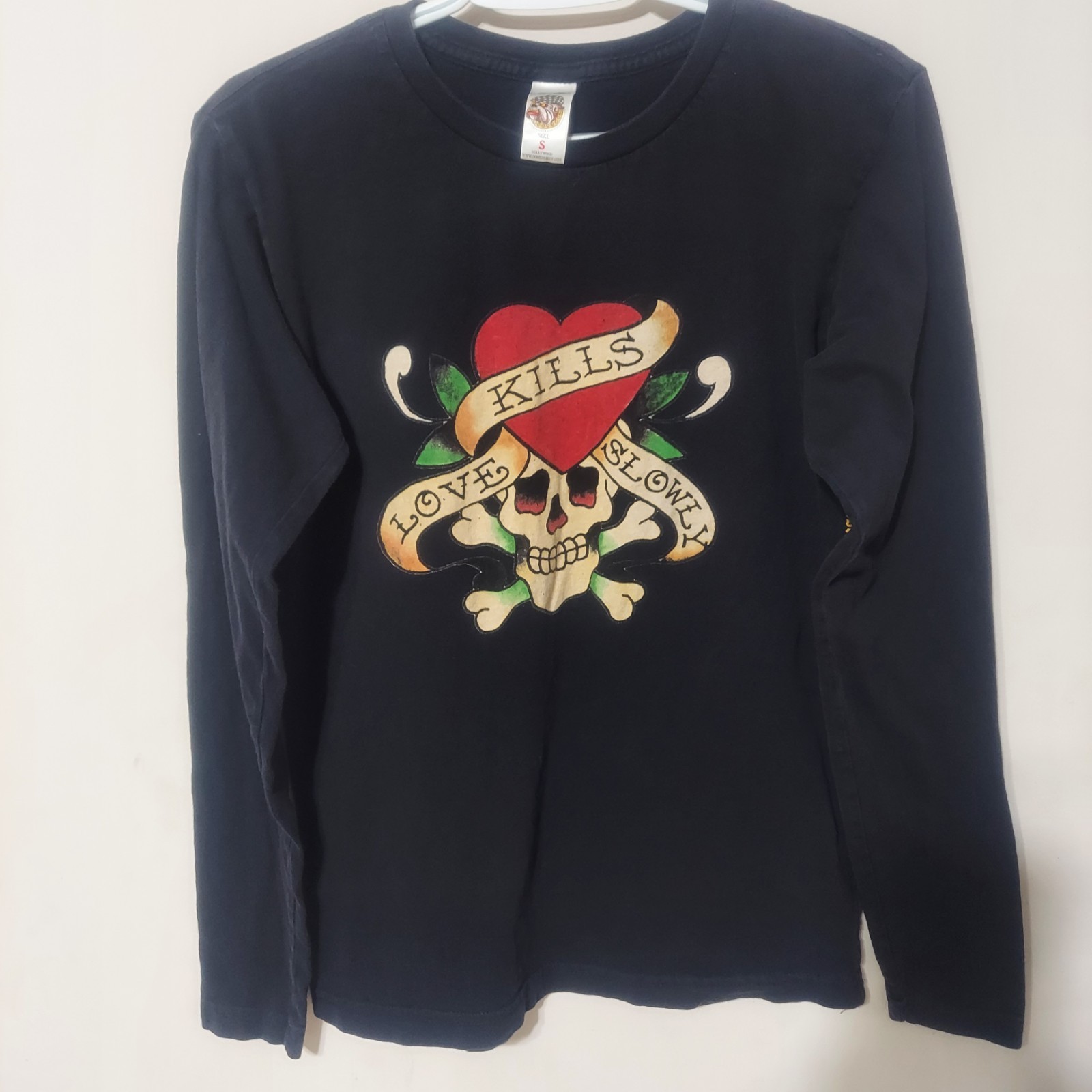 Ed Hardy by Christan Audigier Men's LoveKillsSlowly Long Sleeve Graphic Tee Sz S