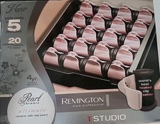 Remington T Studio H9000 Hot Rollers Hair Curlers Pearl Heated Ceramic 20 Clips