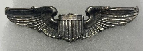 WW2 US Army Air Force Military AAF Pilot Wing 3” Pin-USAAF -AE Co., sterling