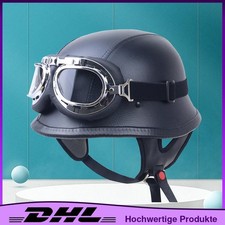 Harley Motorradhelm Mit Brille Halbschale Retro Motorrad Stahlhelm M,L,XL