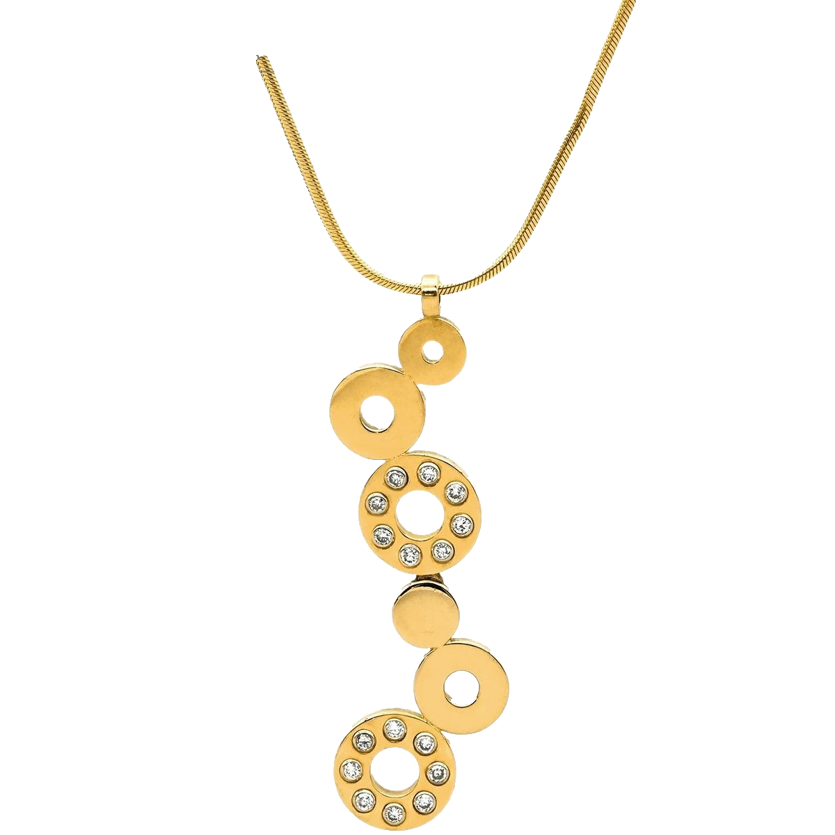 UNOAERRE Necklace Diamond Pendant Yellow Gold Au750 18K | eBay