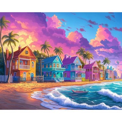 Paint by Numbers Kit for Adults - Beach Cottage Adult Paint by Number Kits on...