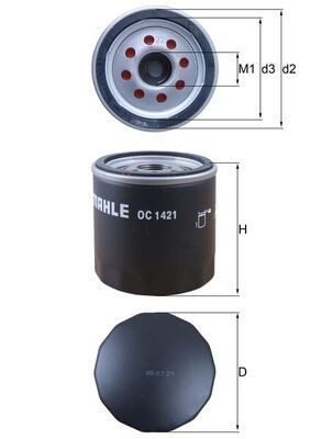 Oil filter MAHLE OC1421