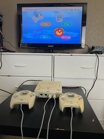 SEGA Dreamcast Console w/ Two Controllers, Memory Card and Cables Tested Working