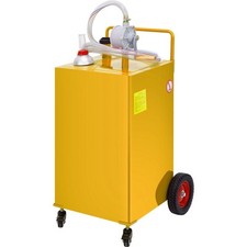 Uimoso Fuel Caddy Fuel Storage Tank 35 Gallon 4 Wheels with Manuel Pump, Yellow