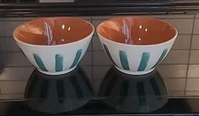2 Wild Sage Lia Teal 6" Bowls Excellent Condition  (B2-C8)