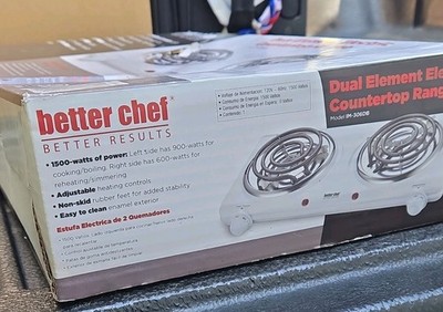 Better Chef IM-306DB Dual Burner Electric Hot Plate 1500W 120V White