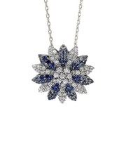 Suzy Levian Silver 1.00 Ct. Tw. Sapphire Neck...