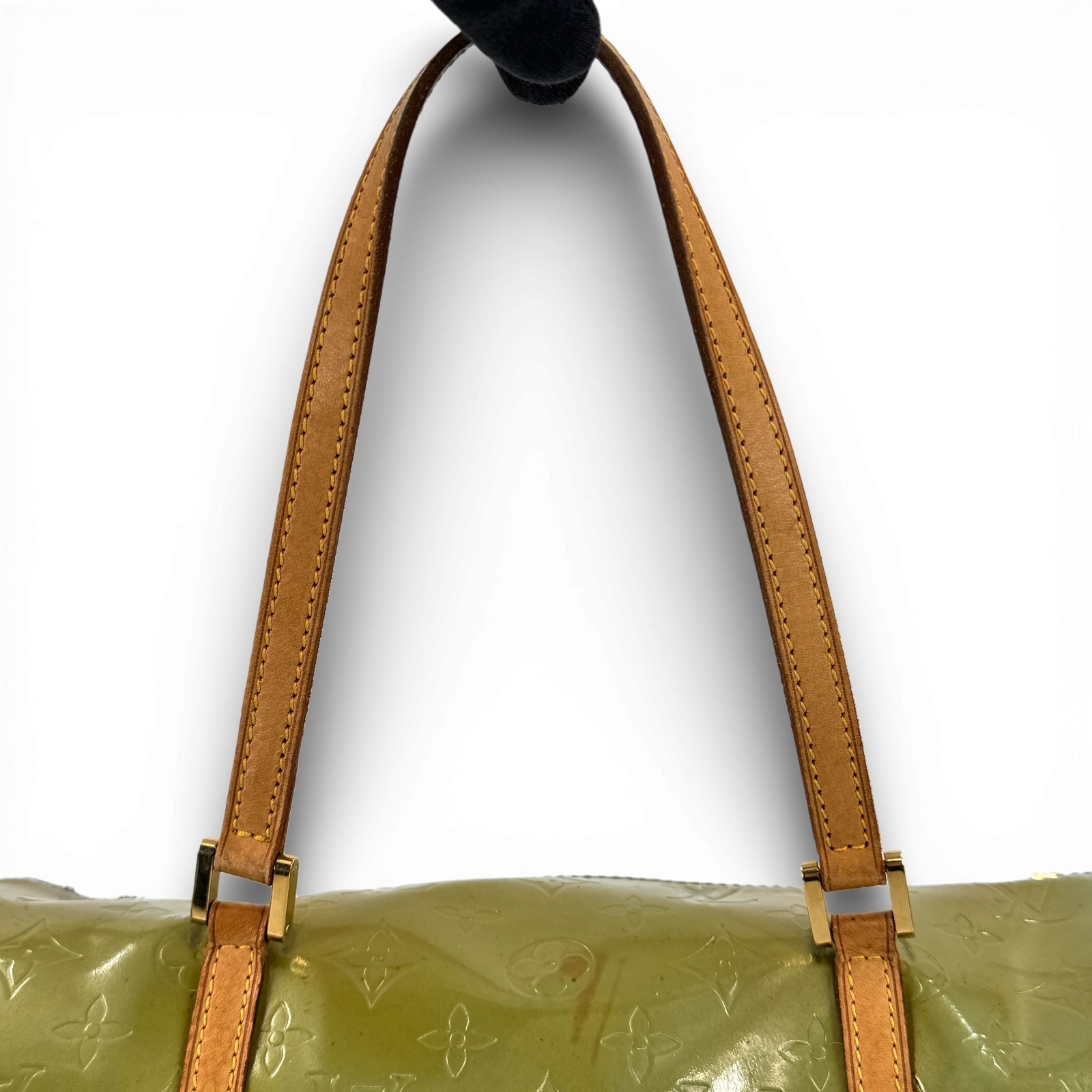 Auth LOUIS VUITTON Monogram Vernis Green Bedford M91007 Ladies Handbag KC217 thumbnail 9