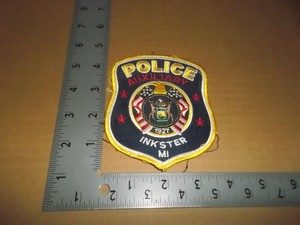Inkster Auxiliary Police Patch~Michigan~MI~Uniform Worn~Mich~1927~Yellow~