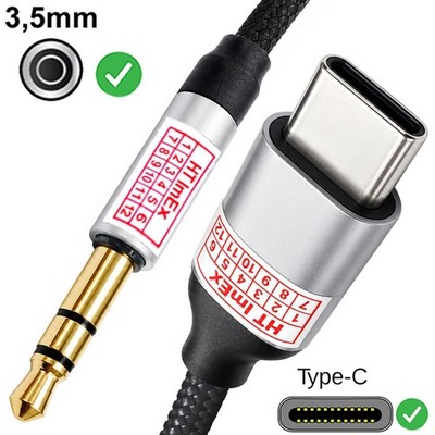 USB C zu Aux 3,5mm Adapter Nylonkabel in Audio Klinke komp. mit iPhone 16 PRO