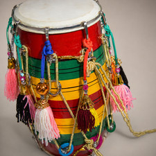 Wooden Punjabi Rope Tune Baby Dhol / Dholak For Kids