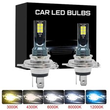 2Pcs H4 H7 LED Headlight Bulbs High Power 12000LM Upgrade 9005 9006 H11