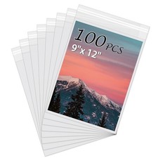 100 PCS AcidFree Photo Sleeves Crystal Clear Storage Bags Fits 9x12 In
