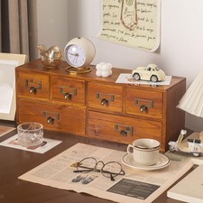 Holz-Aufbewahrungsbox, Kartenhalter, Kommode, 6 Schubladen,