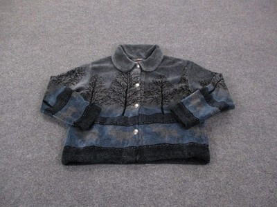 Vintage Black Diamond Jacket Womens M Forest Moose Print Outdoors USA Made 90s