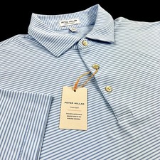 Peter Millar Crown Summer Comfort Performance Stretch Stripe Polo Shirt XL