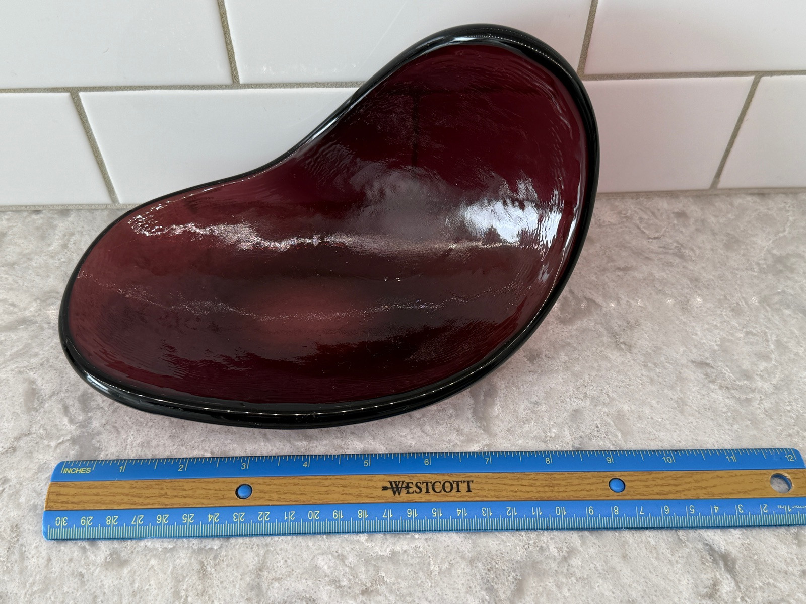 Vintage 1950's Blenko #537 Freeform Dish Amethyst, Winslow Anderson Design