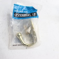 Everbilt Single Robe Hook Bright Brass 15740