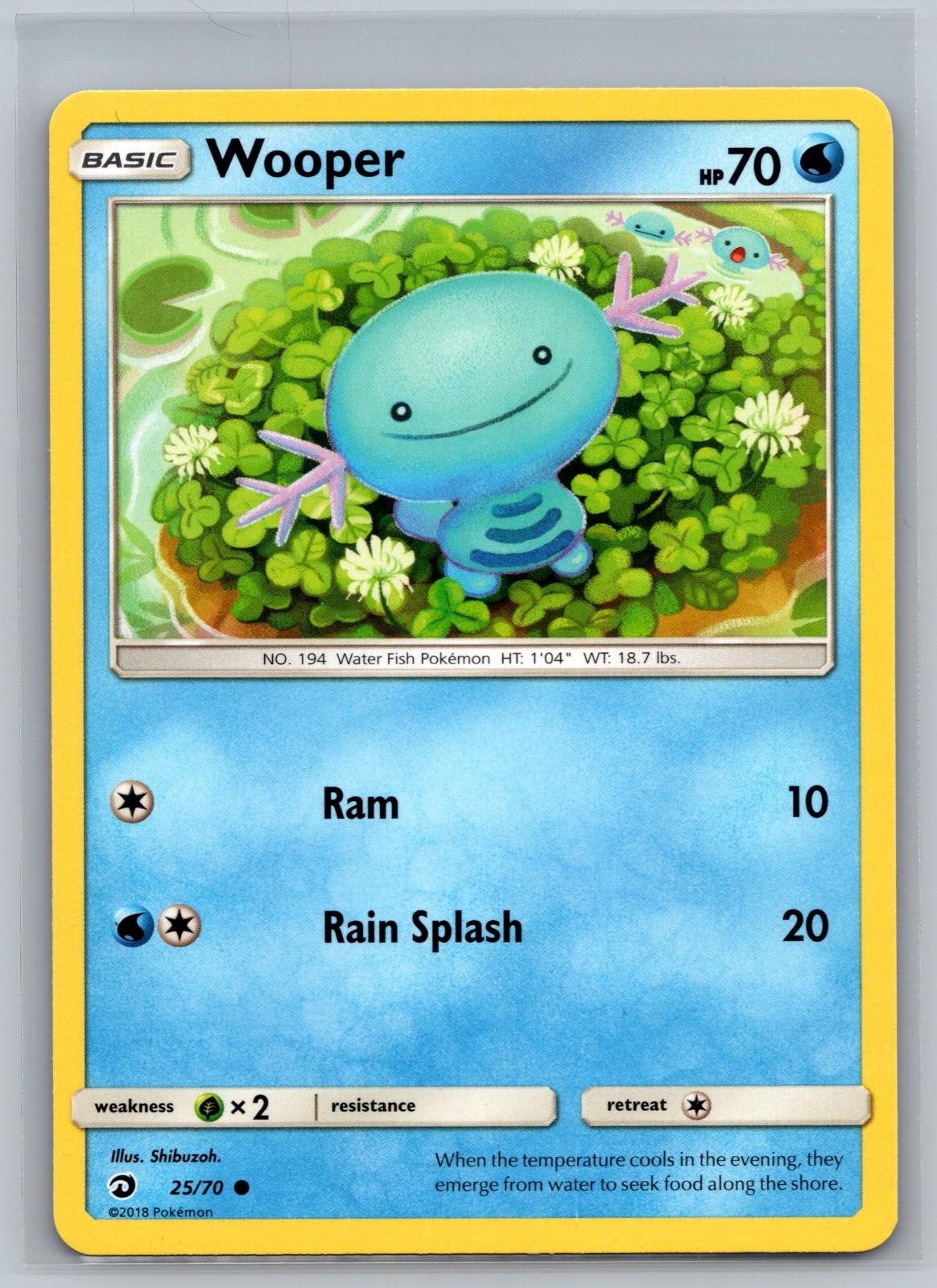 Wooper 25/70 Common Dragon Majesty Pokemon Lightly Played