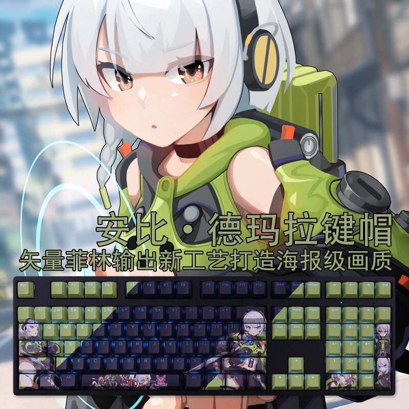 Zenless Zone Zero Anby Demara keycaps RGB PBT For Cherry MX Mechanical keyboard