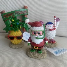 Aquarium Fish Tank Decor Holiday Christmas 4 Piece Top Fin Santa Yeti New