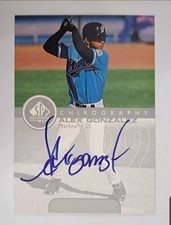 1999 UD SP Authentic *ALEX GONZALEZ* Chirography Rookie on card Auto RC Marlins. rookie card picture