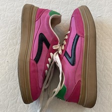Steve Madden Trenton Pink Fuchsia Green Retro Low Top Sneakers Women Size 7M