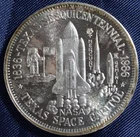 1986 RARE NASA Texas Space Capitol Mercury Gemini 1oz .999 Silver bar round