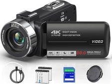 Video Camera Camcorder 4K 80MP Ultra HD Vlogging Camera for YouTube 18X Digital