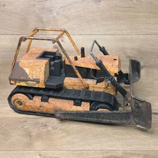 Vintage 1970s Mighty Tonka T-9 Bulldozer Pressed Steel Construction Toy