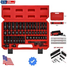3/8" Drive Impact Socket Set, 49 Piece Standard SAE and Metric Sizes 5/16-Inc...